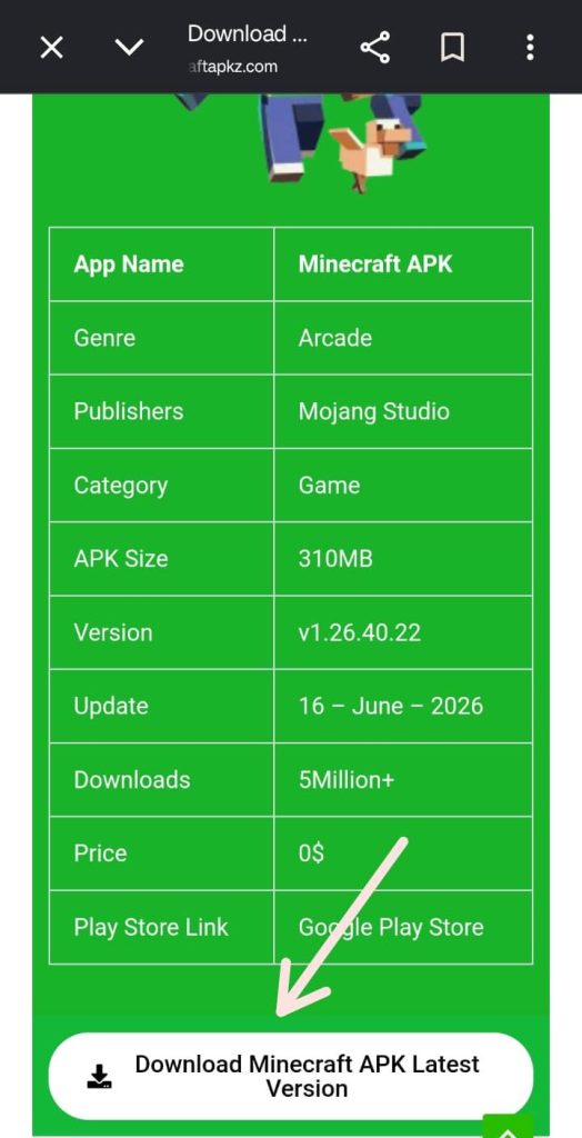 STep 1 to install minecraft apk