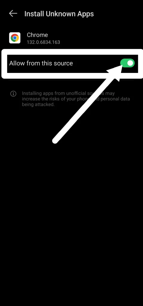 Step 2 to install minecraft apk